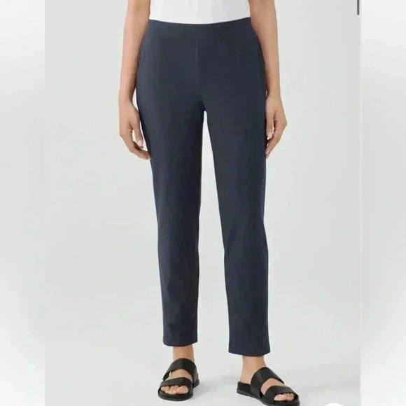 Eileen fisher crepe stretch slim ankle pant ocean blue - Picture 5 of 8